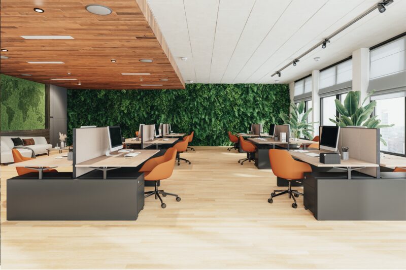 Piso corporativo en operación, referencia de facility management